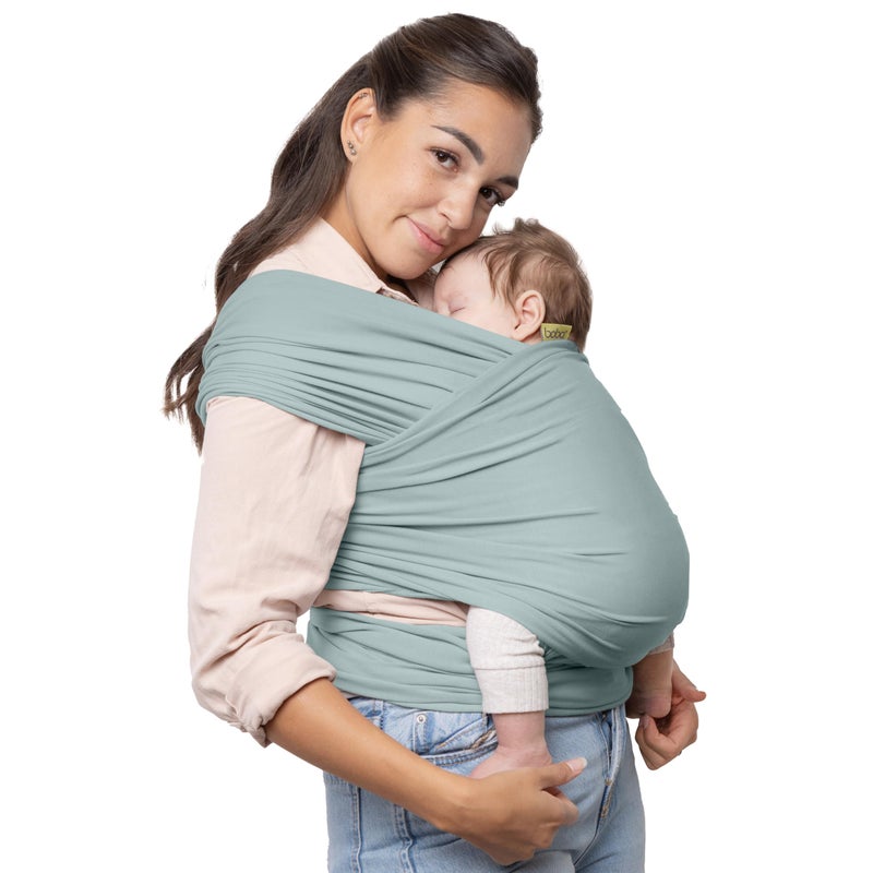 Boba Baby Wrap Carrier - Original Baby Carrier Wrap Sling for Newborns - Baby Wearing Essentials - Newborn Wrap Swaddle Holder, Newborn to Toddler Infant Sling (Serenity Sea Mist) - Image 1